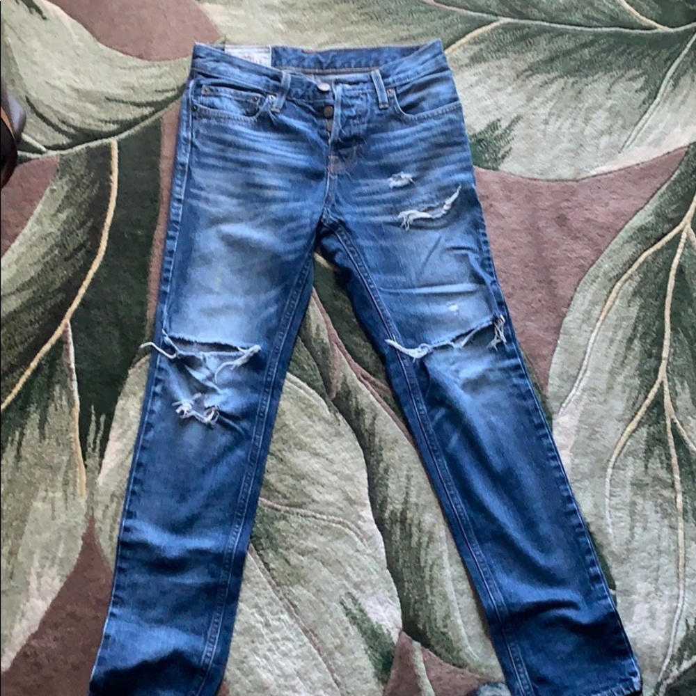 Distressed Hollister Button Up Jeans